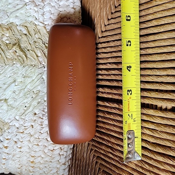 Longchamp Paris, brown hard eyeglass/sunglass case - Picture 1 of 9